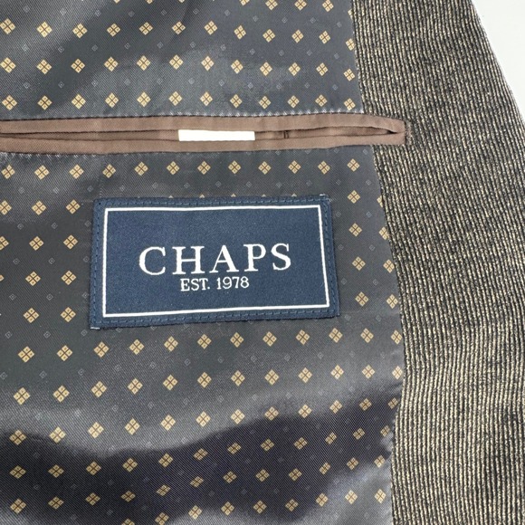Chaps Olive Brown Fine-Wale‎ Corduroy Blazer 46R Sport Coat Elbow Patches NWOT - Picture 6 of 13